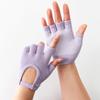Damen Anti-Rutsch-Yoga-Handschuhe aus Baumwolle, Fitness, Halbfinger-Handschuhe, atmungsaktiv, für Outdoor, Radfahren, Fahrrad, Pilates, Sport, Angeln