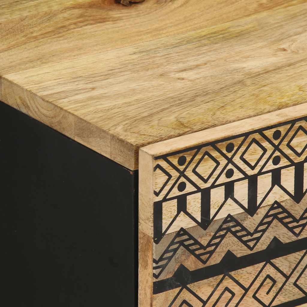 Nightstand Black 40x33.5x46 cm Rough Mango Wood