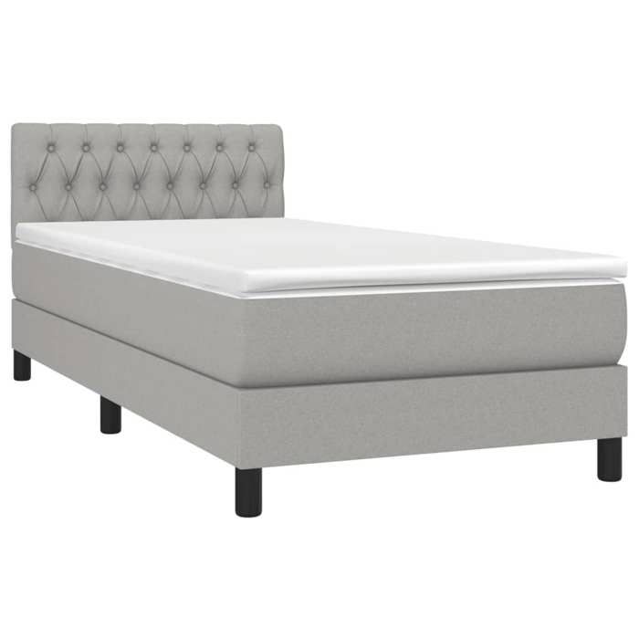 Lit avec matelas - Maison Exclusive - 100x200cm - Tête de lit réglable - Gris clair - 2 places