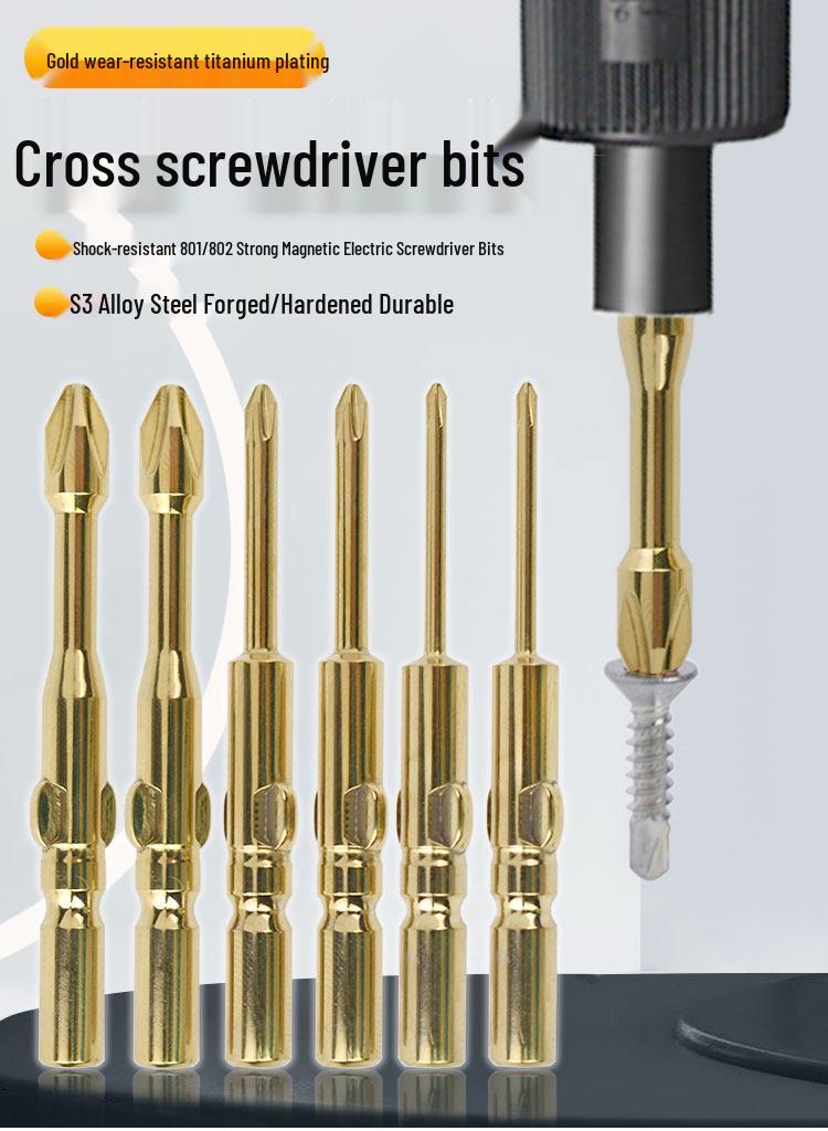Nigao S3 Phillips 801 Impact Driver Bit - Strong Magnetic, High Hardness, 5mm Shank Phillips Head