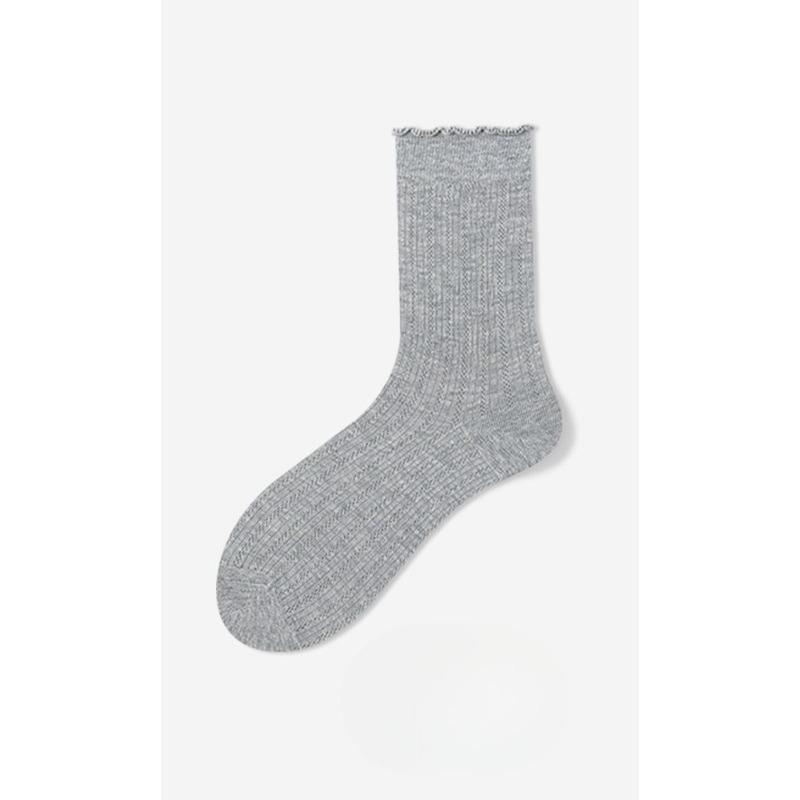 Summer Lightweight Socks - Perforated Mesh Cotton Socks with Breathable Lace and Layered Stockings - Solid-colored Hundred-layer Mid-calf Socks
