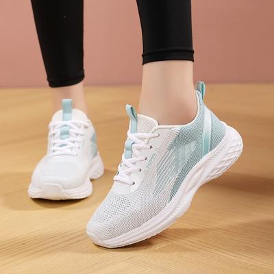 Wiosna 2025 nowe buty sportowe w dużych rozmiarach oddychające, tkane w locie, buty codzienne, modne, studenckie buty podróżne, buty damskie