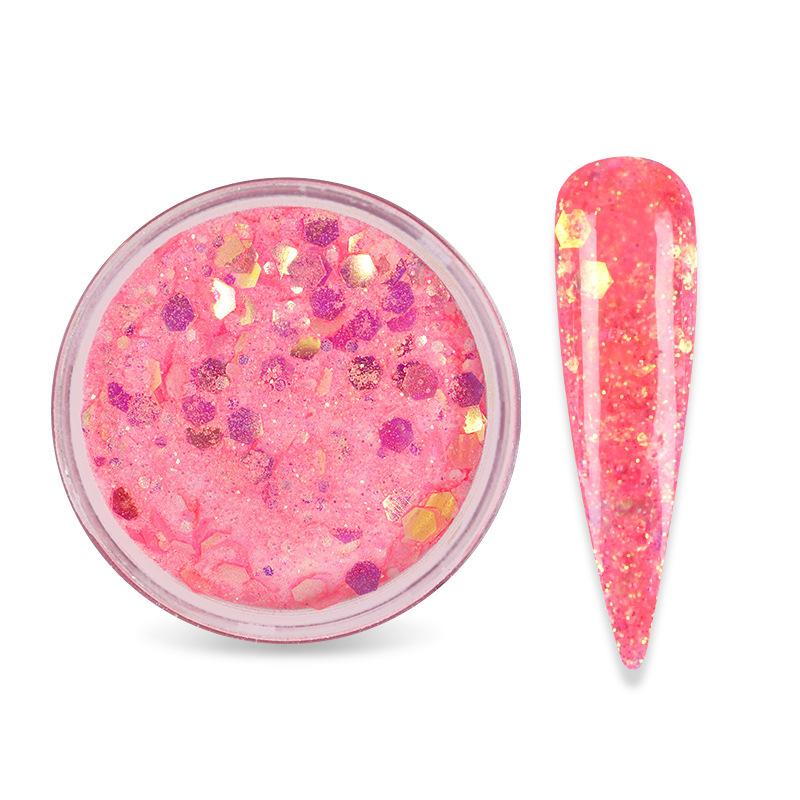 15g Nail Art Akrylový prášek Smíšený Mořská panna Šestiúhelník robustní třpytivé flitry pro nehtovou modeláž gel Polish Manikúra