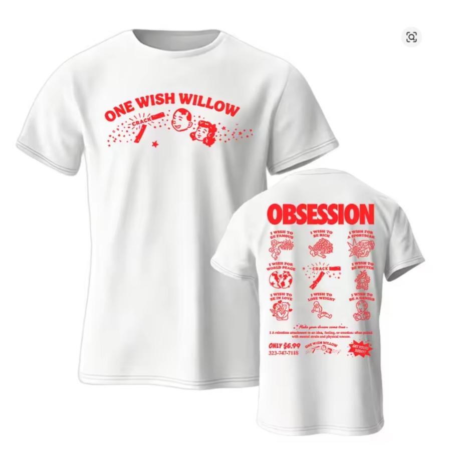 Horror Movie Obsession One Wish Willow Short Sleeve T Shirt Unisex Unisex Harajuku Tops 90s Aesthetic Graphics Tshirt Cotton Tees