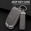 Metal Leather Car Key Cover Keychain for Jeep Renegade Compass Grand Cherokee for Chrysler 300C Wrangler Dodge Accessories