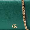 Gucci GG Emblem Double G Metal Decoration Leather Mini Shoulder Bag Women shoulder bag Green 497985-CAO2G-3146