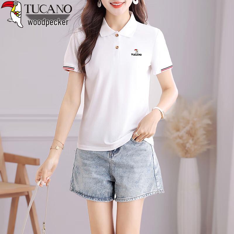 Woodpecker Women's Summer Short-Sleeve Ice Silk Slimming Polo Shirt