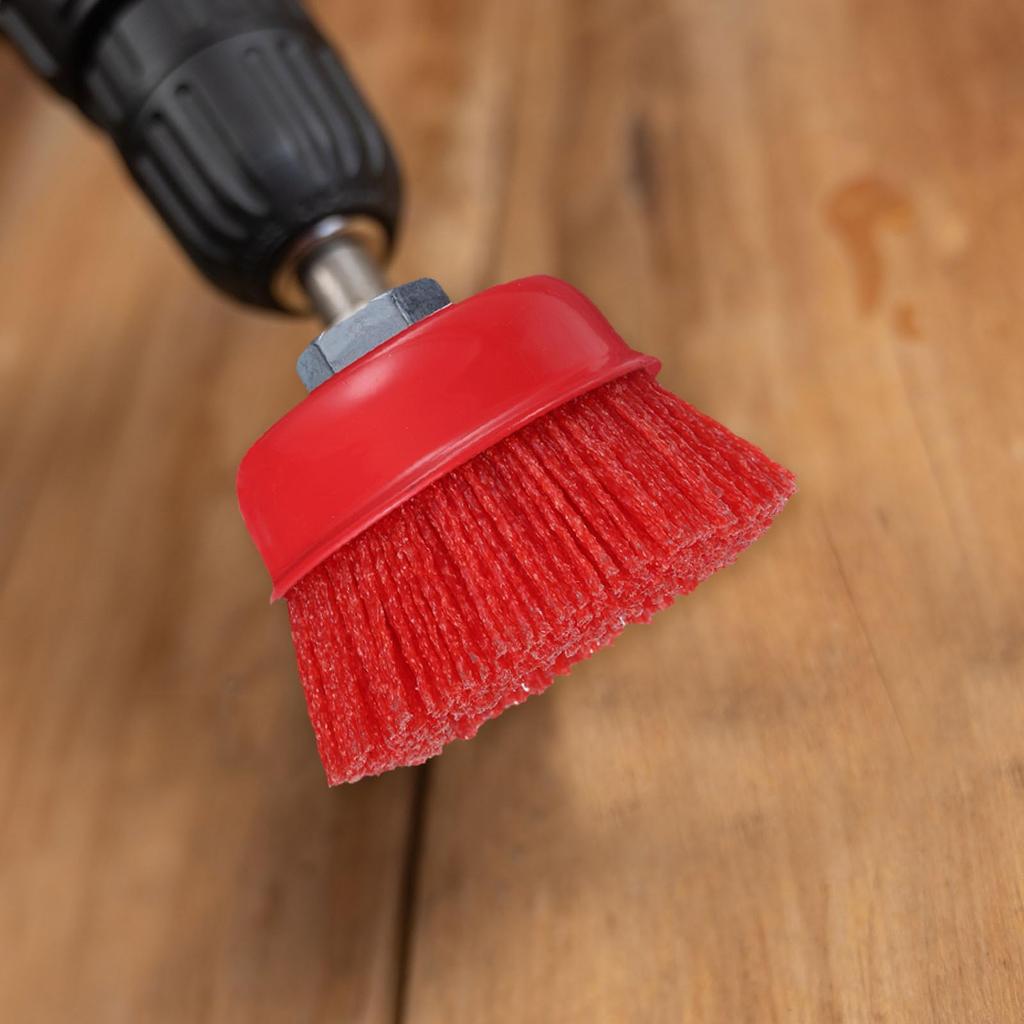 uxcell 6-inch Nylon Cup Brush 5/8-11 Arbor 80-Grit Surface Cleaning Polishing