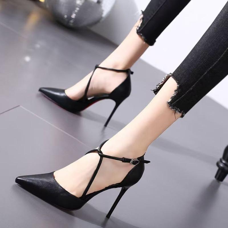 Fashion Super High Heel Shoes Spring New Pointed Head Shallow Mouth Thin with Anti-slip Wear-resistant Temperament Heel Shoes
