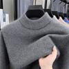 Men's Cross-Stitched Wool Sweater: Half-High Collar, Long Sleeve, Thickened for Warmth - 2025 Autumn/Winter Style