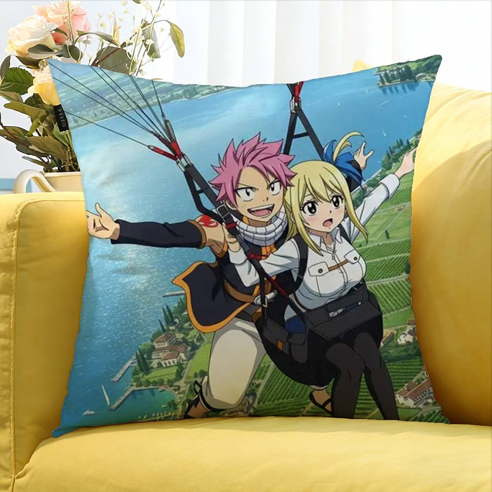 Fairy Tail Anime World Various Sizes Square Pillow Case For Car Home Bedchamber Decor