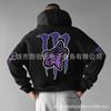 Mens Hooded Sweatshirt With Demon Print Loose Fit Warm Winter Casual Streetwear
