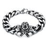 Lion head animal bracelet for men stainless steel braided chain wristband bracelet fashion hip hop jewelry