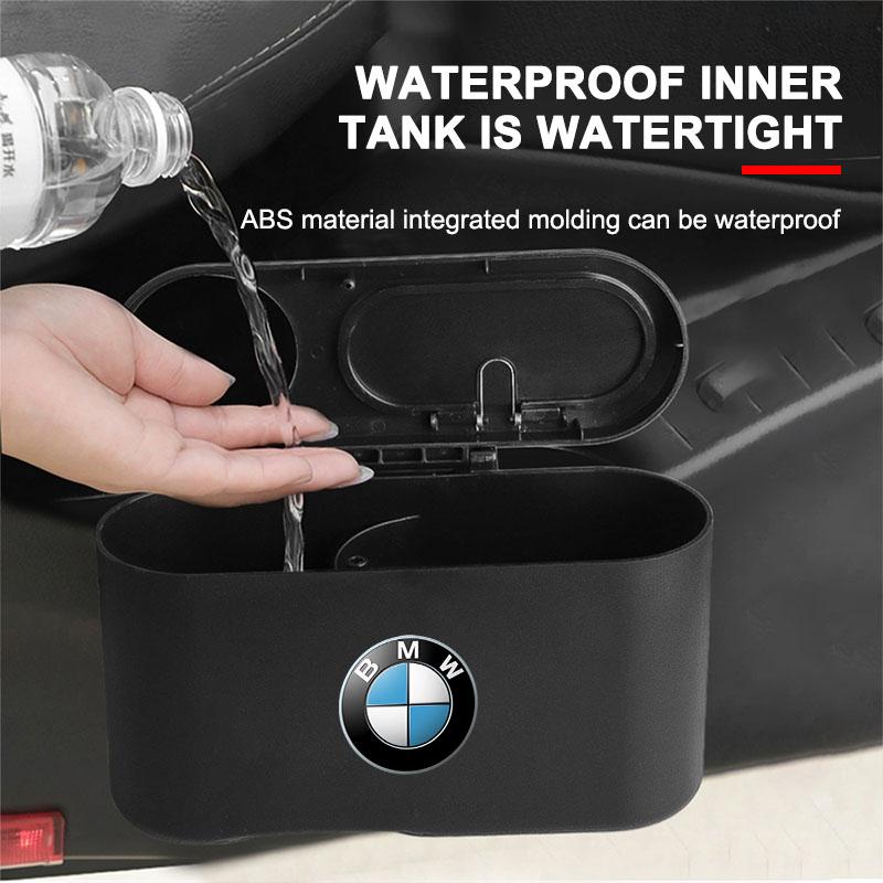 1 Pz Mini Cestino Portatile da Appendere per Auto Cestino Cestino per Rifiuti con Coperchio Per BMW Serie 1 3 5 7 M3 M5 F01 F20 F10 F13 F16 F34 E84