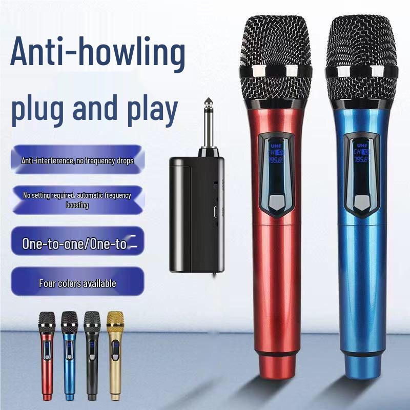 Rechargeable Dual Wireless Handheld Microphone for Outdoor Events and Live Broadcasts