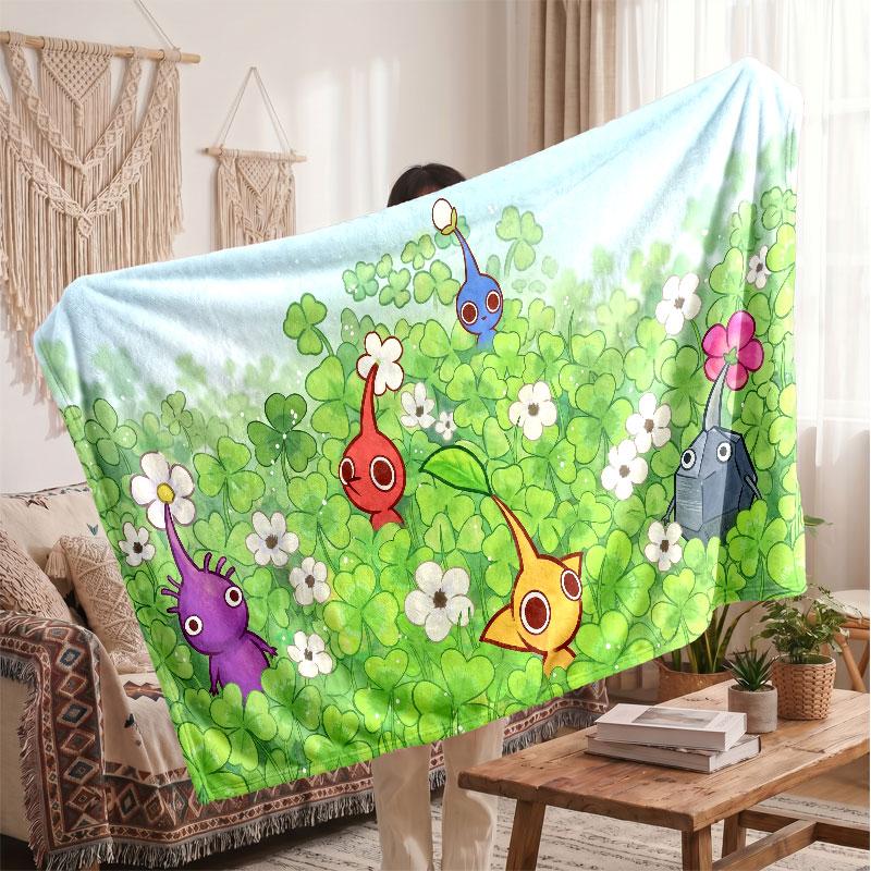 Warm Flannel BlanketPikmin Soft Cozy Throw Blanket for Bedroom Couch