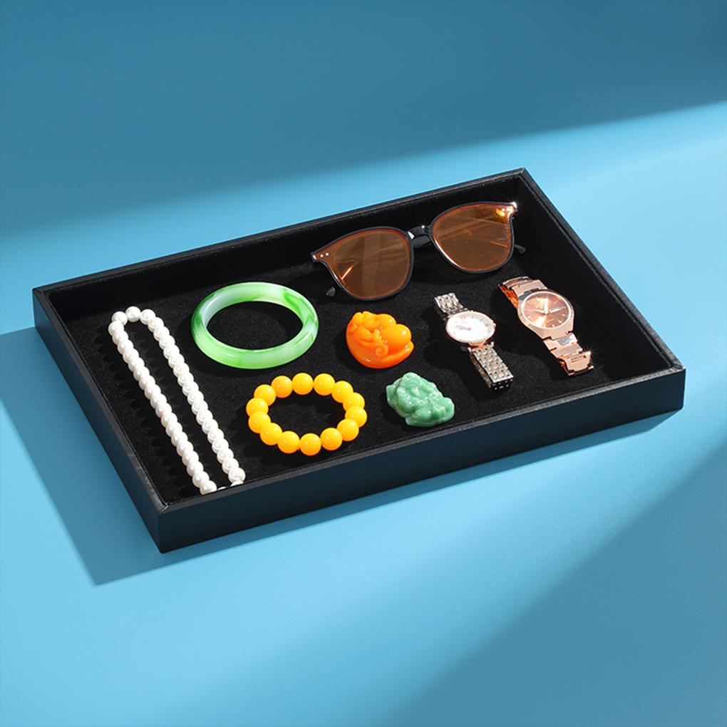 Impact-resistant Velvet Surface Jewelry Display Tray For Rings Bracelets And Watches Jewelry Trays