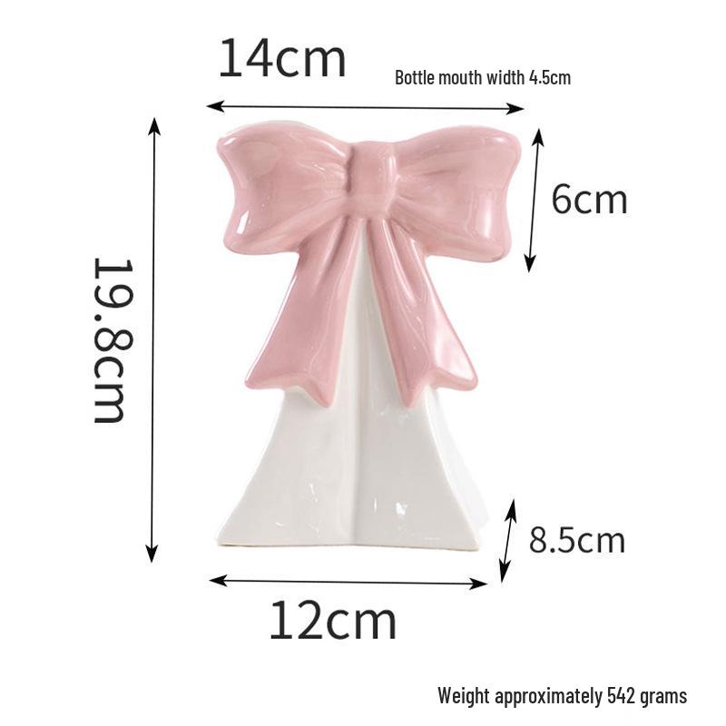 Creative Ceramic Bow Flower Vase: Decorative Hydroponic Holder for Office and Home