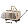 Dog Cats Trolley Case with Wheels Pet Rolling Carrier Breathable with Pad Folding Travel Tote for Kennel Puppy Car Traveling