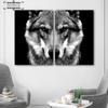 Wall Art Picture Wolf Head Animal Poster Nordic Style Black White Canvas Print Painting Scandinavian Modern Home Room Decoration