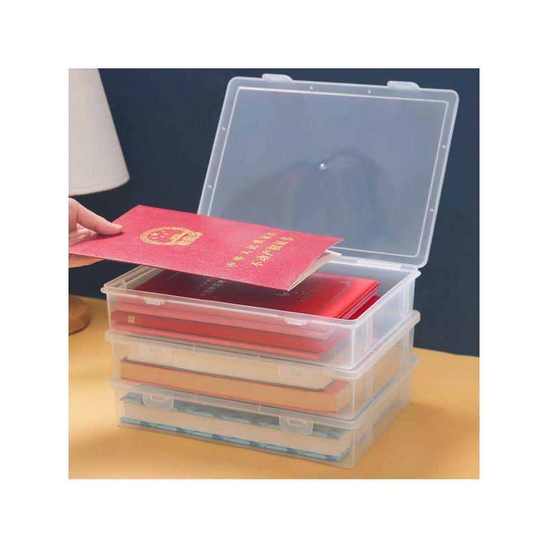 A4 Document Storage Box, Transparent Desktop File Organizer, Household Instruction Manual and Certificate Holder, Storage Solution