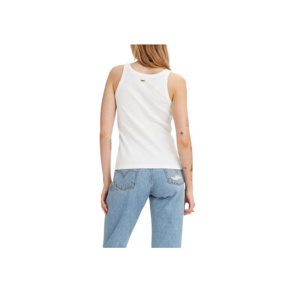 Levis Solid Knit Sleeveless Tank Top Women Tops White A3381-0000