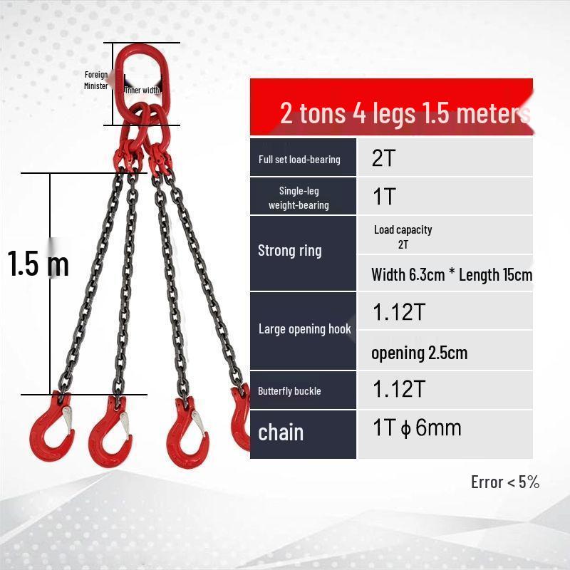 Double & Four Hook G80 Manganese Steel Lifting Chain Sling for Crane Hoist