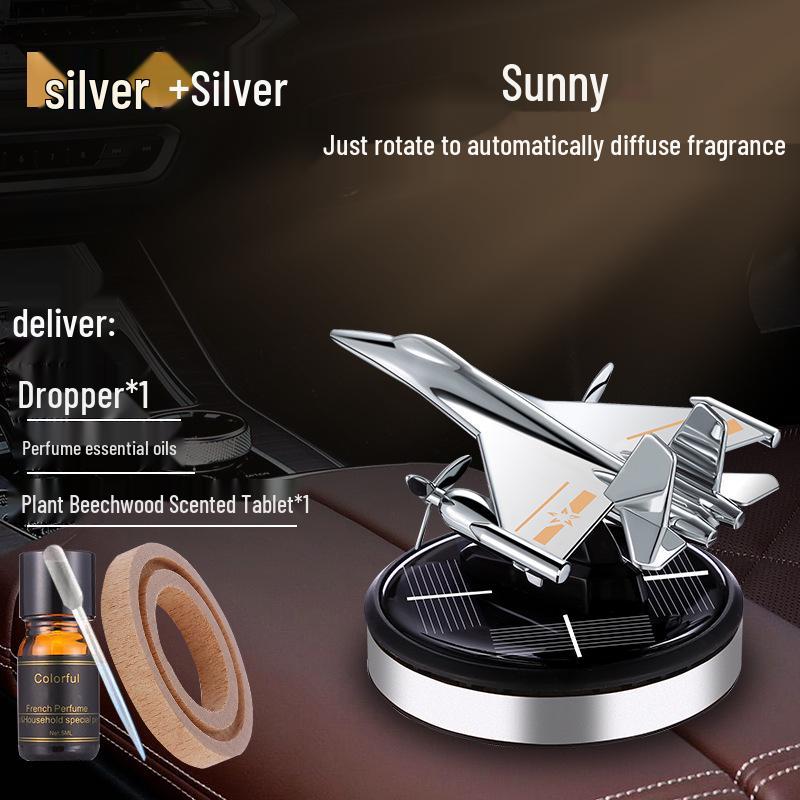 Solar Car Air Freshener & Odor Eliminator: High-End Rotating Ornament for Men's Car Interiors