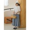 Summer Models Know Literature and Art Xiaoqing Doll Collar Pleated Five-quarter Sleeve Shirt Women