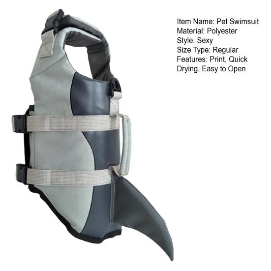 Pet Swimsuit with Easy Open Close Touch Fasteners High Buoyancy Dog Life Jacket