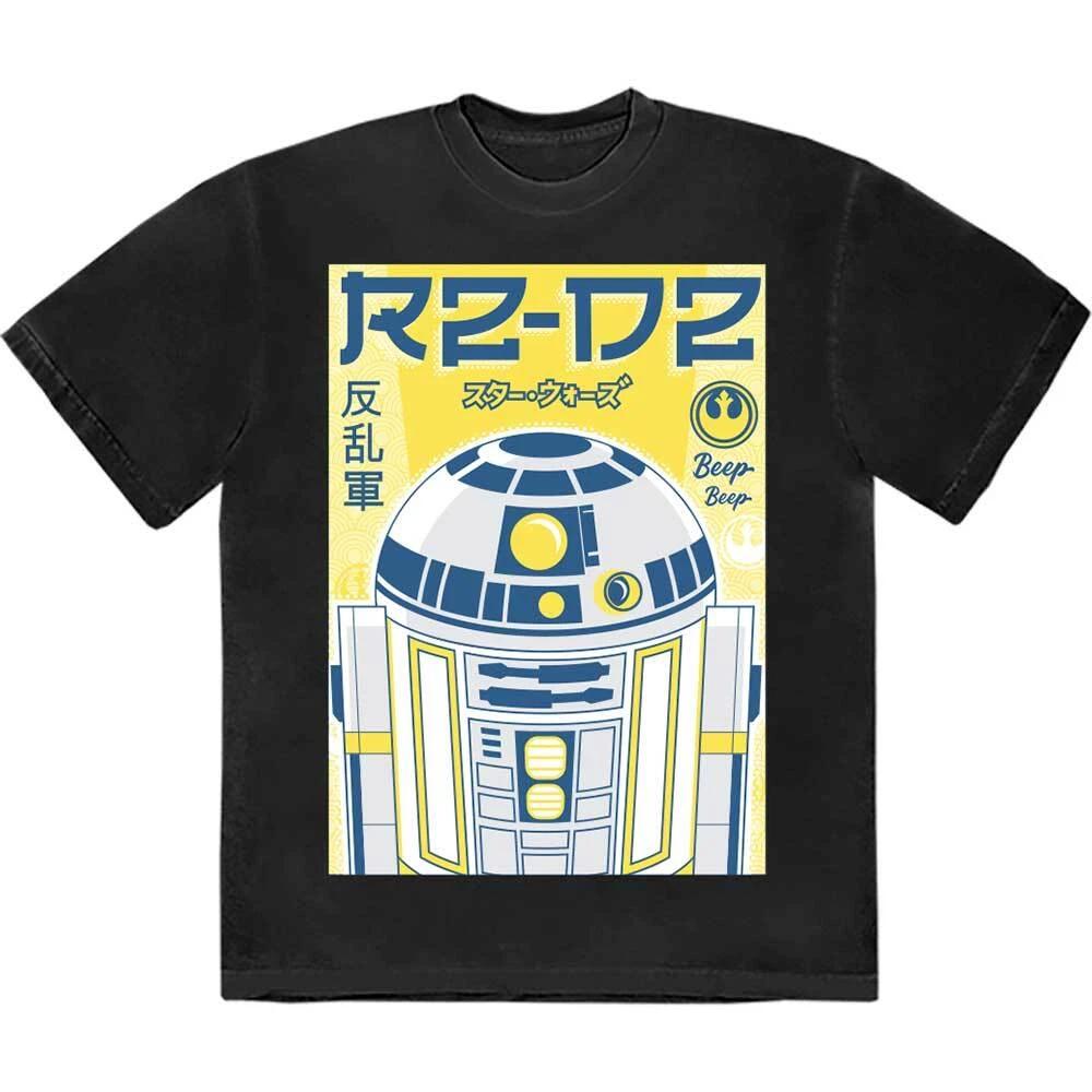 Star Wars R2-D2 Japanese T-Shirt Black New XL
