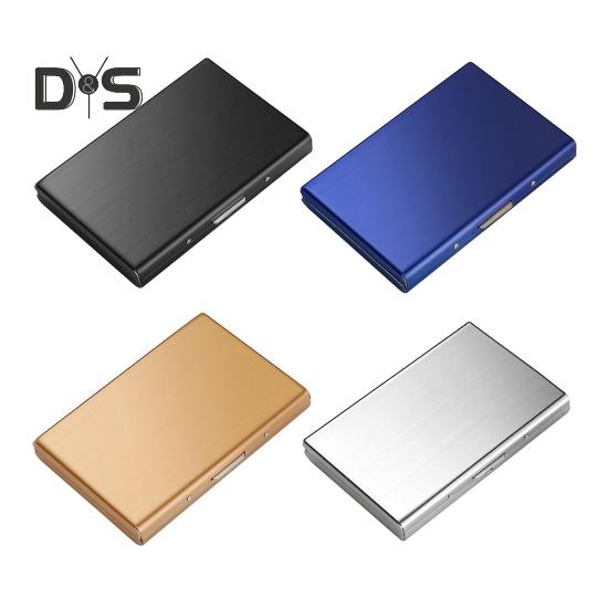 Suport subțire pentru carduri, suportă până la 10 carduri, portabil din oțel inoxidabil, blocare RFID, protejează confidențialitatea, portofel pentru carduri, organizator ușor pentru carduri