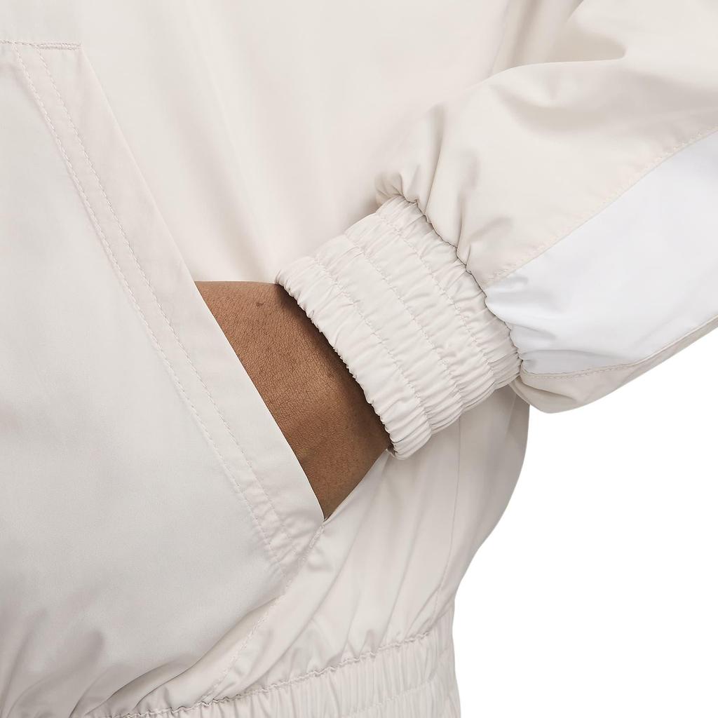 Nike Sportswear Classic Woven Solid Color Hooded Zip Long Sleeve Jacket Women Jackets Light-Color FV6298-104