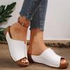 2024 Zomer Dames Sleehakken Slippers Klassiekers Effen Kleur Dikke Zool Faltform Slippers Comfortabele Sleehak Strand Schoenen
