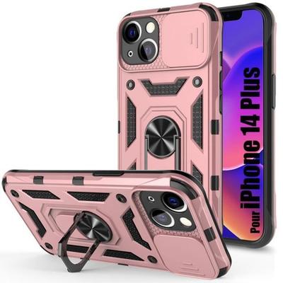 Case for iPhone 14 Plus - Ultra Resistant - Pink - 360° Kickstand - Camera Protection
