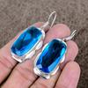 Blue Topaz Gemstone Handmade 925 Sterling Silver Jewelry Earring 2.13" KKG-601