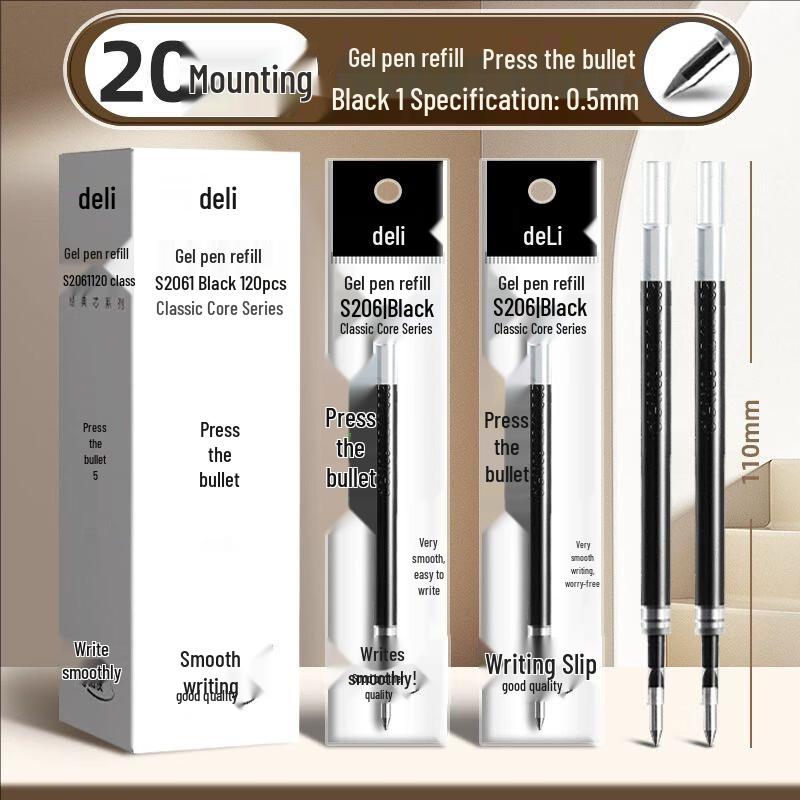 Deli 0.5mm Retractable Gel Pen Refills
