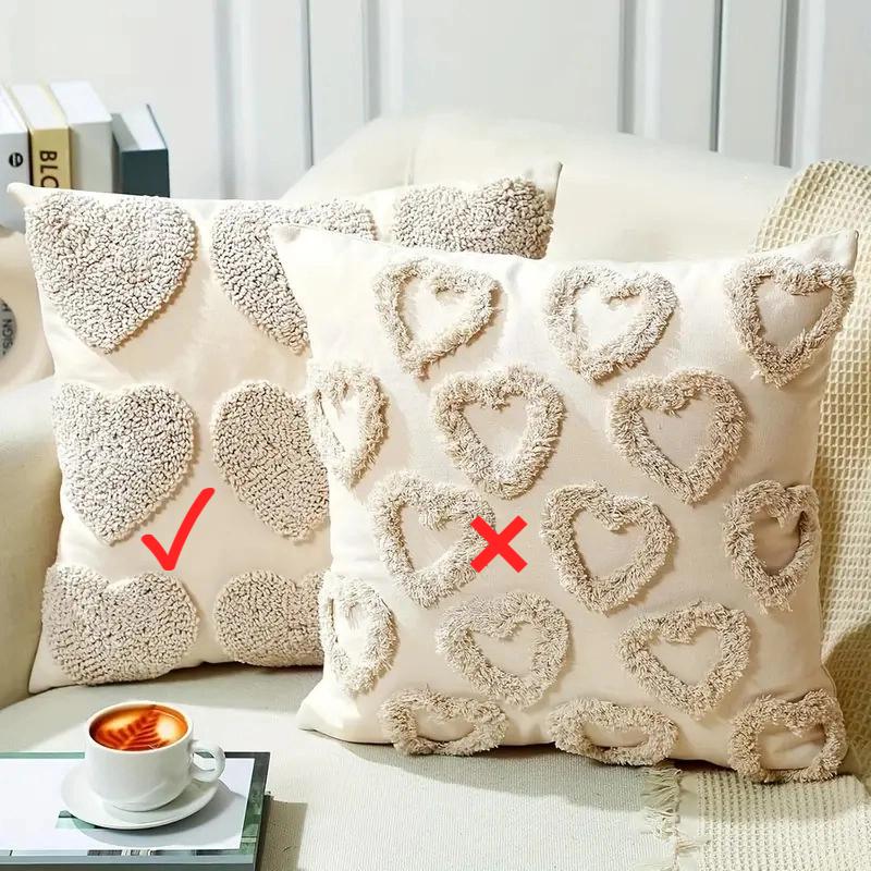 Valentine s Day Heart Pillow Cover Plush Circle Velvet Sofa Cushion Decorative Pillow Case For Living Room Bedroom Hollow Design 1416₽