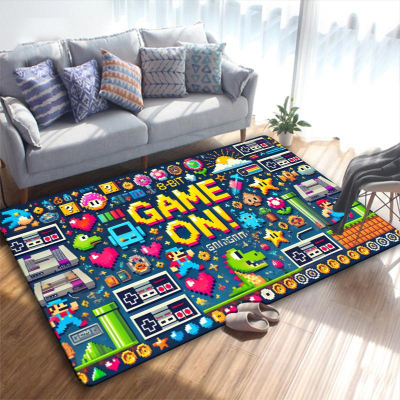 Gamepad Teppich für Wohnzimmer Schlafzimmer Zuhause Sofadekoration, Kinder spielen Rutschfeste Bodenmatte
