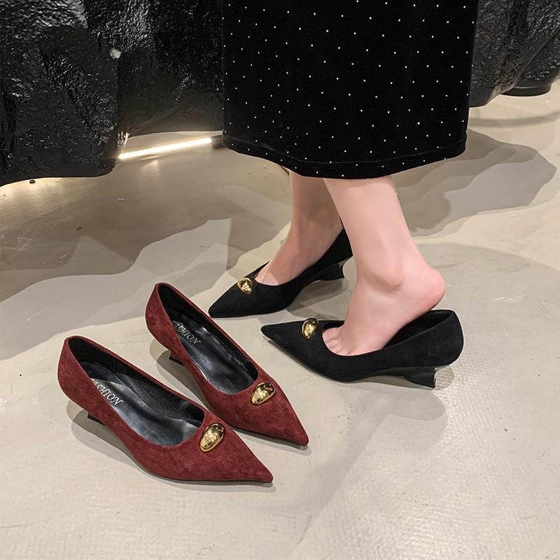 Spring New Style Autumn Pointed Toe Women Sexy Shallow Slip On Pumps Shoes Fashion Thin High Heel Ladies Elegant Dress Shoes