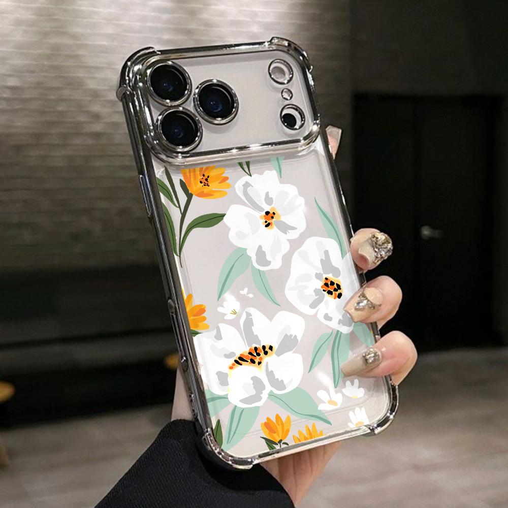 Fashion Flower Pattern Phone Case for Samsung Galaxy A57 A56 A55 A54 A53 A52 A37 A36 A16 A06 4G 5G Anti-drop Transparent Cover