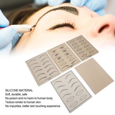 Ensemble de 5 pièces Peau d'entraînement Microblading Multifonctionnelle Peau Douce Maquillage Entraînement Outils en Silicone