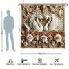 Simple Swan Shower Curtain Set - Geometric Animal Pattern, 3D Design, Includes 12 Hooks, Polyester Fabric, Modern Bathroom Decor