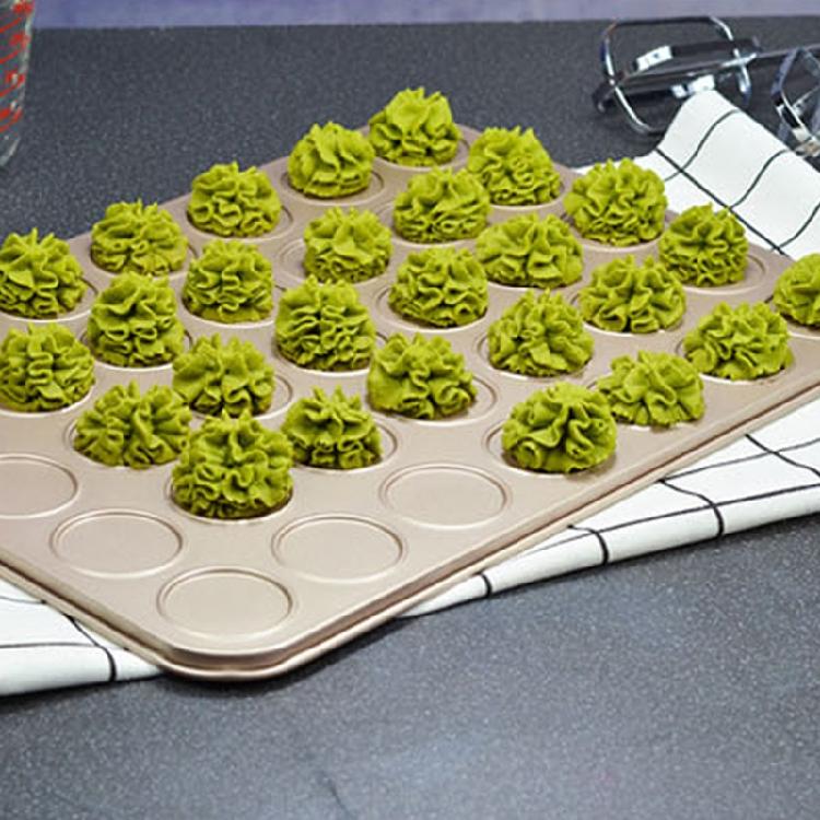 35-Tassen Antihaft-Macaron-Backblech Stahl Backgeschirr für Kuchen Gebäck Keksform Küche