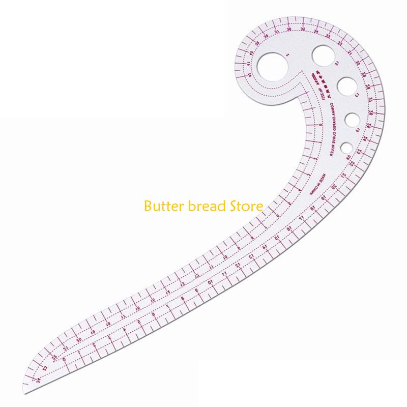 W89C Clear Sewing Ruler French Ruler Drawing Template for Fabric Sewing Tailors