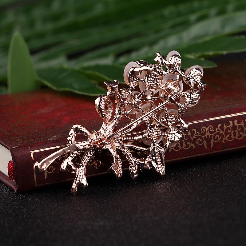 Lanhao Korejská Móda Kamínky Kočičí Oko Růžová Slitina Brož Špendlík pro Ženy