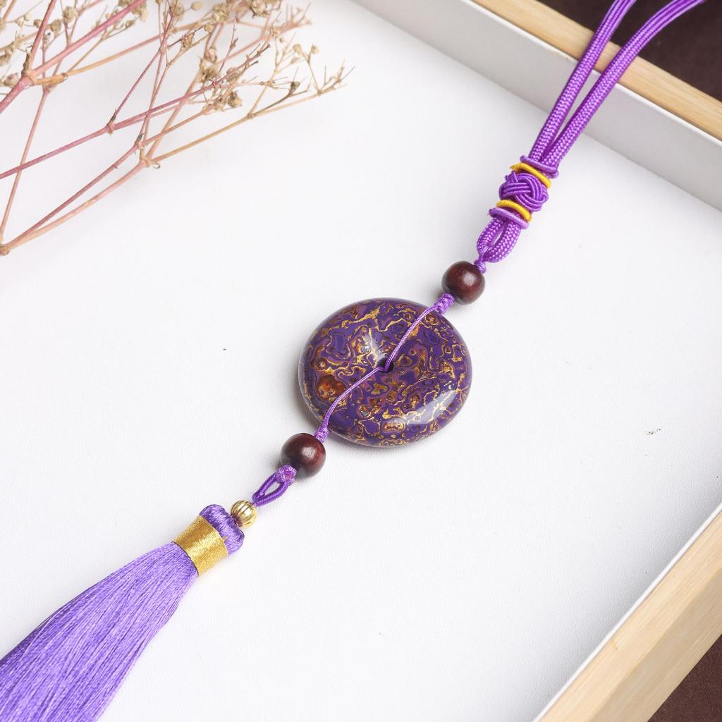 Mother-of-Pearl Lacquerware Ping'an Kou Car Tassel Pendant