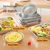 MARYYA 700ml Round Disposable Tin Foil Trays, 10-Pack