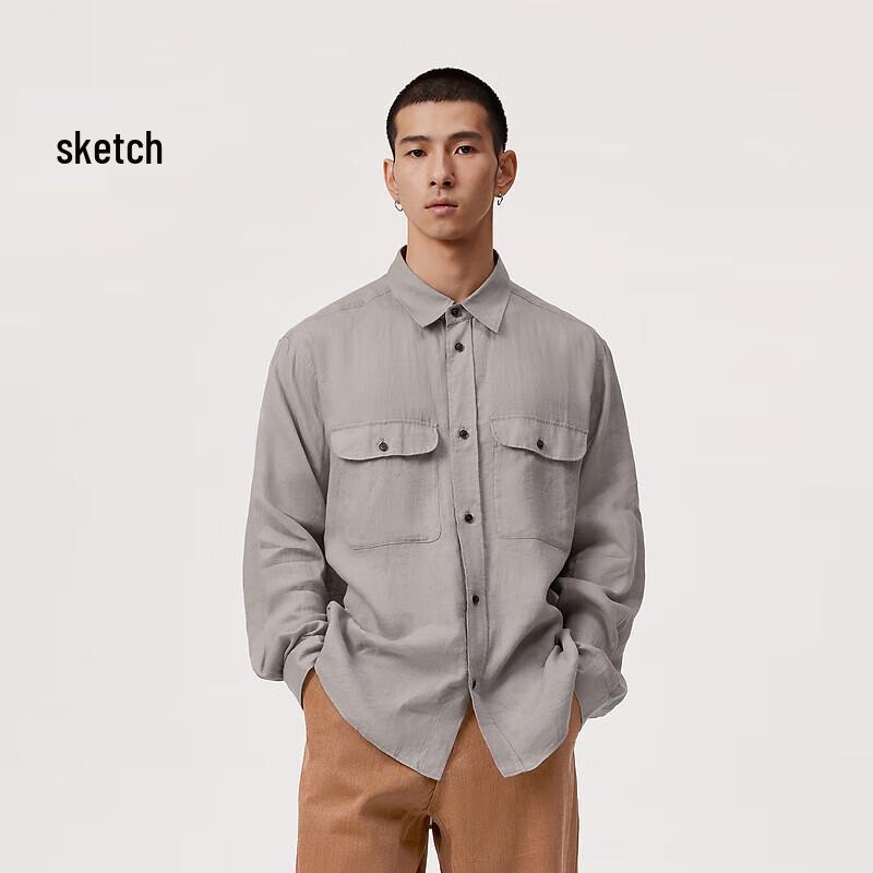 CROQUIS Men's Loose Fit Linen Shirt