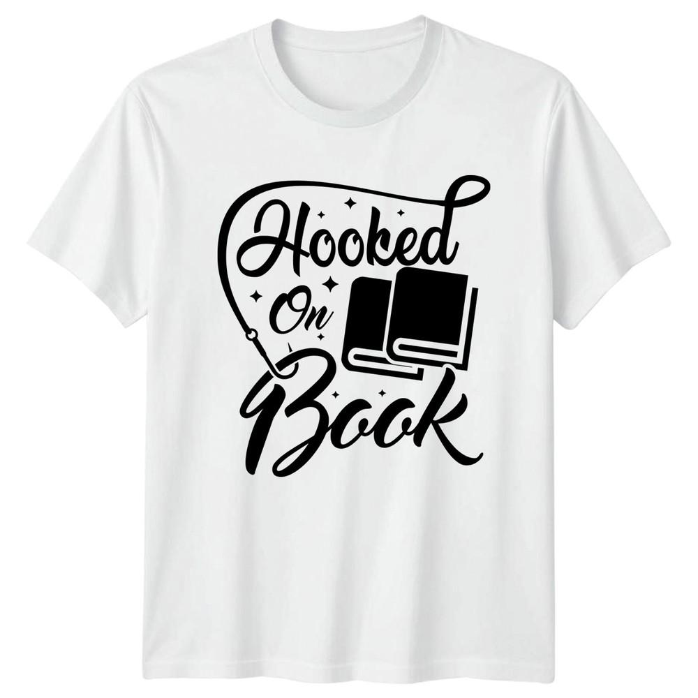 Hooked On Book TShirt Book Club Reading Literature Gift For Him And Her S